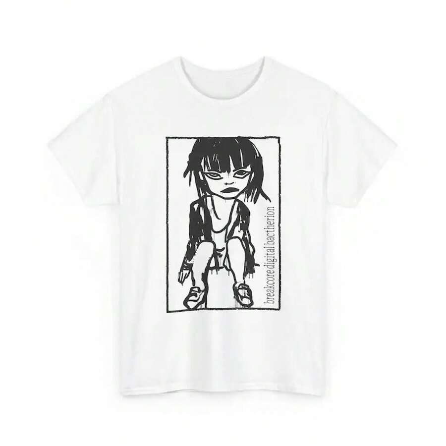 2026 Breakcore Digital Bactherion Tee-Shirt Jungle Drum'n'Bass Hardcore Cute White Summer T-Shirt Casual Clothing Comfortable Tees - 白色 - 查看 1