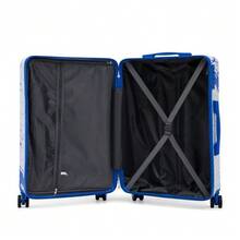 Custom PC Spinner Wheel Suitcase, Hand Luggage Suitcase, With Printed Pattern And Combination Lock - 藍色 - 查看 10