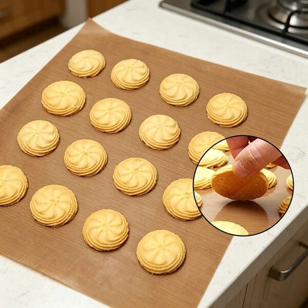 1pc Square Reusable Silicone Baking Mat, Heat Resistant Oil-Proof Non-Stick Bake Liner, Multi-Purpose Non-Slip Dough Rolling Mat, Cake Mold Air Fryer Counter Protector Sheet Kitchen Baking Tool