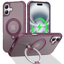 Funda para teléfono: Compatible con iPhone 17 Pro Max Air / 15 / 14 / 16 Plus; admite fijación magnética y cuenta con un diseño antideslizante y semitransparente. - Rojo - Ver 3