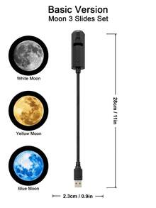 10種圖案星空投影燈 USB供電行星與星星投影機 附呼吸LED效果 可靈活空間投影 適合臥室、遊戲室、派對、天花板與牆面裝飾 - 黑色 - 查看 16