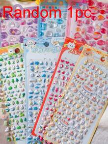 Cute Candy Party 3D Stickers, Embossed 3D Stickers, Phone Case Decoration, Cute Scrapbook Decoration, Kawaii Handmade Gift - 彩色 - 查看 8