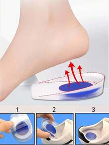 Heel Pain Relief Pads Fit Soft Silicone Insoles Men And Women Heel Cup Plantar Insole At Gym For Women High Heels Pumps And Sneakers Shoes For Daily Outdoor Sport Travel Household Office School Essential Accessory Foot Care Tool - Multicolor - View 5