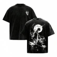 Colección Bleach Ichigo Kurosaki Graphic Vintage Acid Wash: Camiseta Gráfica Oversize, Sudadera Retro de Tejido Grueso y Camiseta sin Mangas Estilo Urbano. Ropa de Anime Estilo Grunge Premiu - Negro - Ver 1