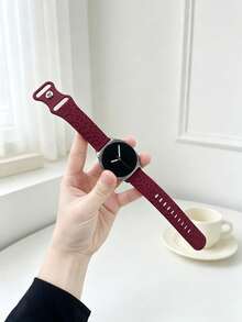 1pc Unisex Fashion Silicone Smart Watch Band, Compatible With Samsung Galaxy Watch 8/8 Classic (40mm, 44mm, 46mm), Compatible With Samsung Galaxy Watch 4/5/6/7 (40mm, 44mm) 4/6 Classic (42mm, 43mm, 46mm, 47mm) 5 Pro 45mm Wristband Accessory - Burgundy - View 6