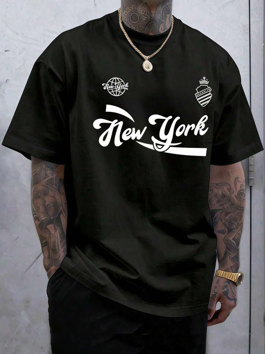 Unisex T-Shirt, 100% Cotton, Regular Fit, Graphic Print, Short Sleeves, Casual Style, Summer Streetwear, Urban Style, Printed Top, Vintage Fashion, Soft And Breathable. - 銅色 - 查看 1