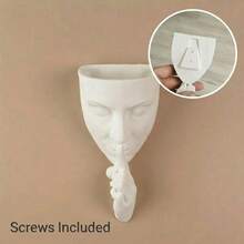 Wall-Mounted Face Planter, Unique Human Head Succulent Hanging Pot, Creative Plastic Wall Decor, Suitable For Indoor Plants, Abstract "Shh" Design, Suitable For Living Room, Bedroom And Office - A - View 13