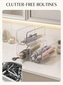 1/2pcs Stackable Curling Iron Storage Rack, Hair Styling Tool Organizer - Multicolor - View 4