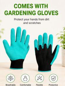 4-Piece Gardening Tool Set With Gloves, Heavy Duty Hand Trowel, Cultivator & Weeder, Ergonomic Non-Slip Handles, Stainless Steel Garden Tools Kit For Digging, Planting And Weeding - A-3pcs + Gloves*1 - View 6