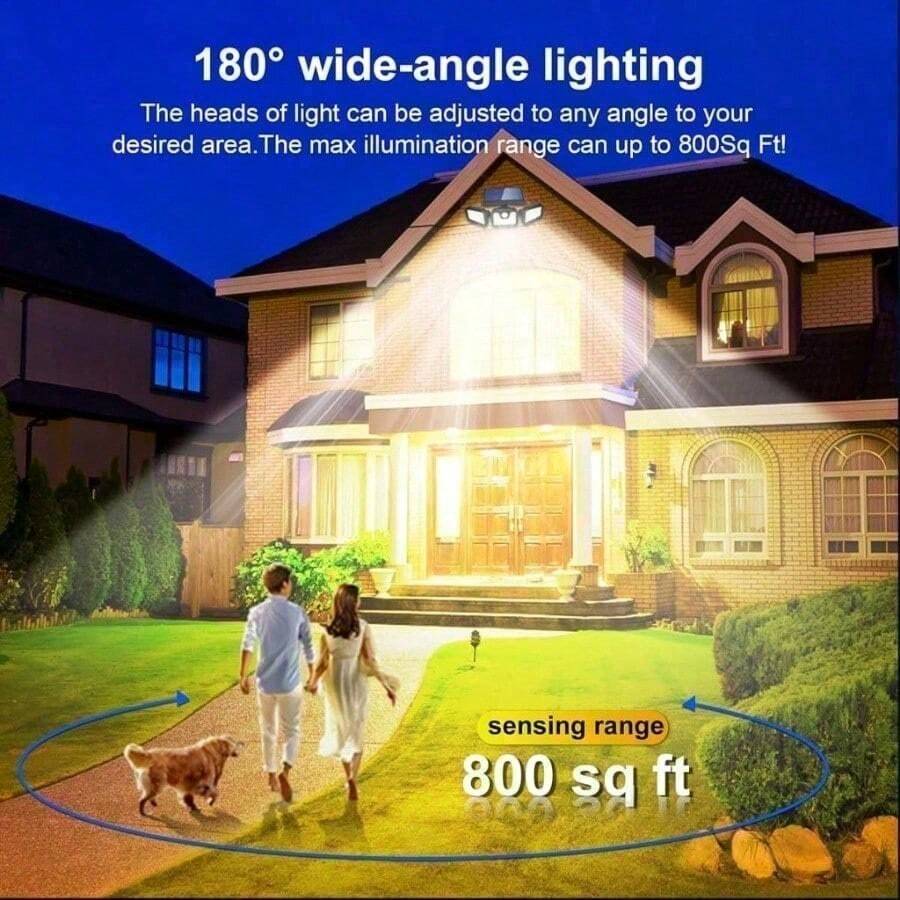 74LED Solar Outdoor Lights,Pathway Lights,Outdoor Lights With Solar,Led Lights,Wall Light,Advanced Motion Detection 16-26 Feet Sensing Range,Durable Weatherproof Design For Patio,Garage,Porch,Yard,Gazebo Outdoor,Outside Decor,Room Decor,Garden Decor
