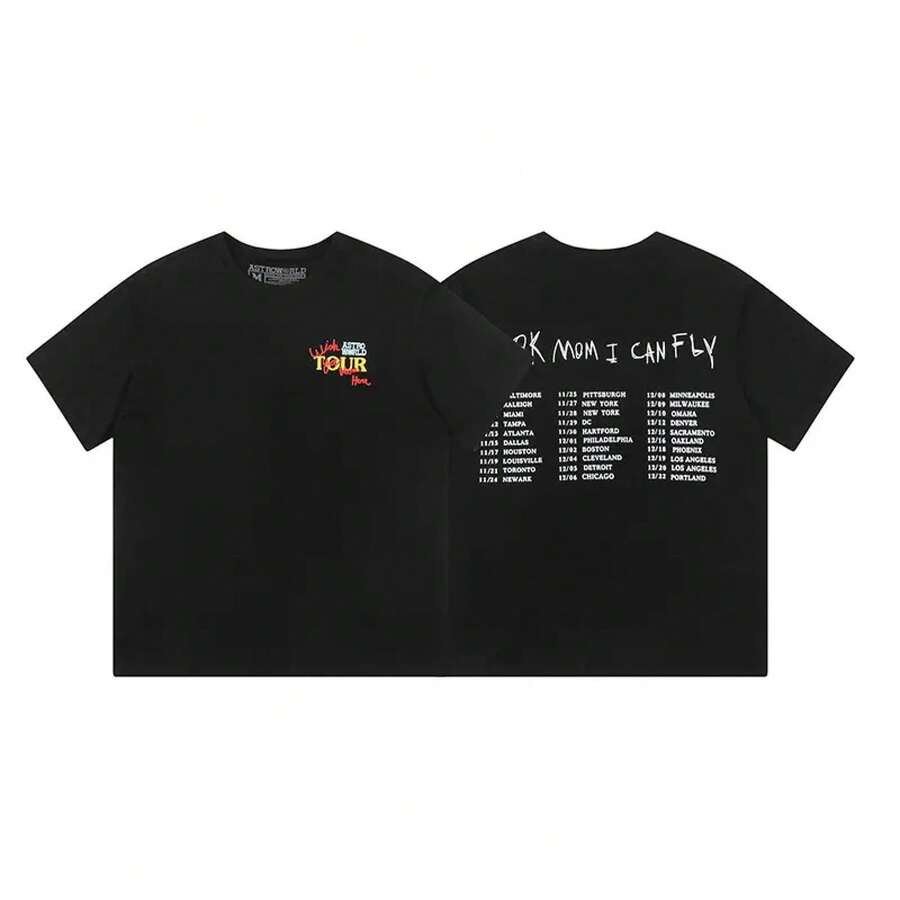 American Style Long-Sleeved T-Shirt From The Fashion Brand, Short-Sleeved, Urban Hip-Hop Style, Vintage Summer, Rap. - 酒紅色 - 查看 1