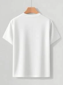 Camiseta Estampada para Hombre - Camiseta de Cuello Redondo de Poliéster Suave y Transpirable con Estampado Geométrico Elegante y Moderno| Atuendo Casual y Cómodo| Moda Casual Moderna| Textu - Blanco - Ver 2