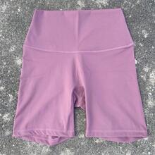 Solid Color Women's Fitness Sports High Waist Yoga Short Leg Cycling Full Body Workout Jog Squat Proof Inner Pocket - 深灰色 - 查看 1