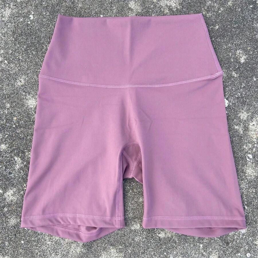 Solid Color Women's Fitness Sports High Waist Yoga Short Leg Cycling Full Body Workout Jog Squat Proof Inner Pocket - 深灰色 - 查看 1
