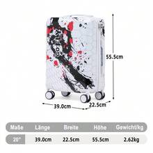 Custom PC Spinner Wheel Suitcase, Hand Luggage Suitcase, With Printed Pattern And Combination Lock - 黑色 - 查看 13