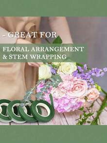 Roll Floral Decorative Tape - Paper Self-Adhesive Tape, Suitable For Floral Arrangement And Flower Stem Edge Decoration - Green - View 5