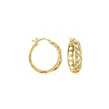 Vintage Exquisite Hollow Plant Leaf Hoop Earrings, Classic Elegant Design, Versatile Practical Daily Accessory - Gold - View 1