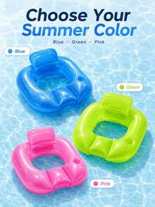 1 pieza Aro de natación estilo sofá cuadrado color perla, silla flotante de piscina de verano, balsa inflable, cama flotante inflable de piscina, esencial de playa, flotador de piscina - Flotador de natación - Ver 4