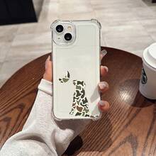 Funda para teléfono - Una funda transparente con un diseño de un cachorro camuflado mirando una luna creciente, diseñada con cuatro bolsas de aire en las esquinas para evitar caídas, compatible con los modelos de  11 a 17, Redmi, PIXEL, , , OPPO, VIVO, , , HONOR. - Multicolor - Ver 1