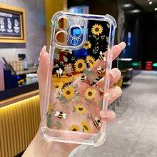 Funda para teléfono: Funda a prueba de golpes con diseño de girasol, a la moda, de TPU, color transparente, para hombres y mujeres, compatible con iPhone de las series Apple 16/15/14/13/12/11/XS/XR/X/7/8/Plus/Pro/Max, Redmi, PIXEL, , , OPPO, VIVO, , , HONOR. - Multicolor - Ver 4