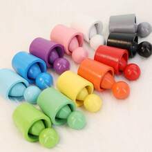 Wooden Color Sorting Cup Doll Set, Matching And Stacking Cup Game, 12 Color Recognition Peg Dolls, Preschool Learning Activity Educational Fine Motor Skills Doll, Suitable For Children 3 Years And Above, Boys And Girls Gift - 彩色 - 查看 3