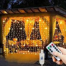 1pc USB Plug Home Decor Curtain LED String Lights 6m/3 Meters Wedding Fairy Lights Holiday Decoration Party Birthday Wall Decor Christmas Decoration - USB Curtain Light - View 24