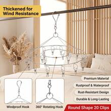 Tendedero multifuncional con múltiples pinzas para calcetines, ropa interior y ropa, para balcón y baño, organizador de almacenamiento, percha de lavandería portátil para interior y exterior, plegable, extensible y diseño ahorrador de espacio, accesorio esencial para el hogar - Ver 11
