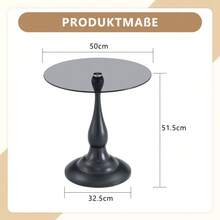 Round Glass Side Table, Modern And Elegant Coffee Table With Tempered Glass Top And Stable Base, Compact Side Table For Living Room And Bedroom (Table Only) - 黑色 - 查看 6