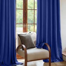 Plain Velvet Curtain With 8 Buttons (1 Piece), Soft And High Quality Fabric, Enhances The Style Of Your Home, Perfect To Complement Any Modern Decor Style. - Biru Terang - View 6