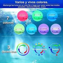 Submersible LED Light - 12V 36W Pool LED Light With Color Change Underwater Light For Pond - 7 Colors + 2 Color Change Modes RGB For Inground Pool With Remote Control IP68 Waterproof - White - View 6