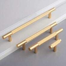 2pcs Modern Aluminum Alloy Gold Cabinet Carved Handles And Drawer Pulls, Wardrobe Door Handles, Furniture Hardware Accessories - Gold - View 6