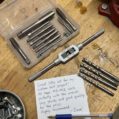 8-Piece Manual Tap And Drill Bit Set, Mini Metric Internal Thread Set For Metal, Hand-Operated Threading Tool, Ideal For DIY Home Renovations, Model M3-M12