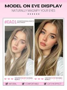 GROINNEYA 7 paires de faux cils en vison synthétique œil de chat naturel, cils croisés duveteux, cils volumineux vaporeux, cils œil de chat allongés, faux cils réutilisables et confortables, maquillage beauté, parfaits pour les photos - Noir - Voir 3