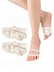1Pair Portable Lightweight Forefoot Half Socks, Breathable Cushioned Toe Pads For Ballet Shoes Sneakers Dance Wear - Multicolor - View 1