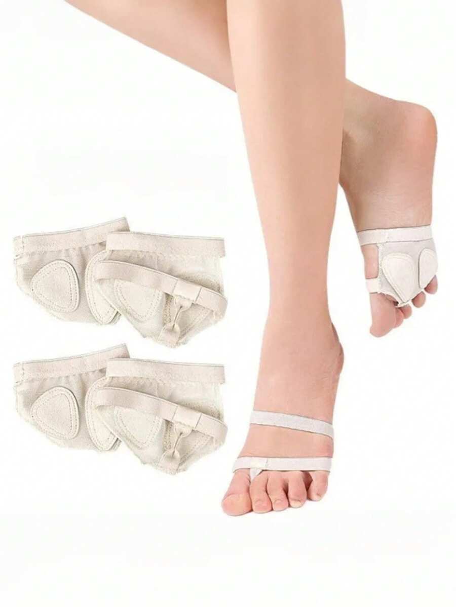 1Pair Portable Lightweight Forefoot Half Socks, Breathable Cushioned Toe Pads For Ballet Shoes Sneakers Dance Wear - Multicolor - View 1