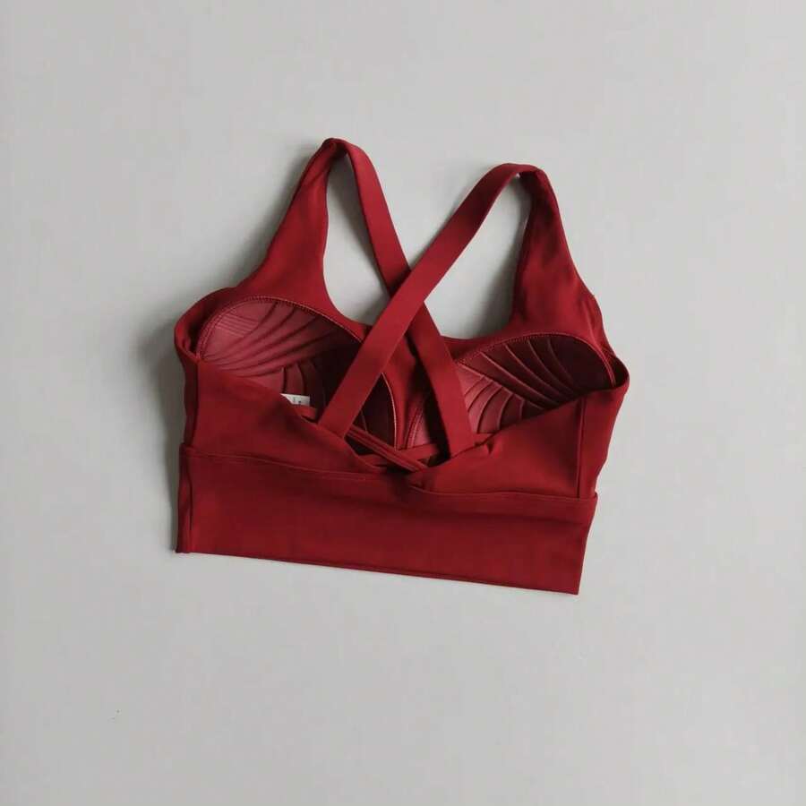 All-In-One Sports Bra Collection, Professional High-Intensity Shockproof Chest Support, Running Bra, Yoga, Fitness, Summer Fabric - Red - View 1