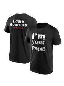 Camiseta de hombre de doble cara de Eddie Guerrero Latino Heat con la frase "I'm Your Papi", estilo retro vintage para fanáticos de la lucha libre y la cultura latina, ideal para eventos dep - Negro - Ver 1