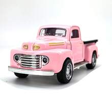 耐用合金玩具車，男孩適用，逼真跑車模型，居家辦公室桌面裝飾 - 粉色 - 查看 6