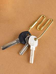 Brass Key Ring With Key Chain, Screw Twist Metal Key Ring, Key Storage Pendant, Minimalist Bag Decoration Pendant, Daily Accessory, Unisex Daily Key Accessory Gift, Suitable For Hanging Bags, Outdoor, Travel And Gifts, Unique Party Gift, Birthday Gift, Teacher Gift, Back To School Gift - Multicolor - View 5