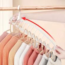 11-Hole Magic Folding Clothes Hanger Organizer, Multi-Functional Non-Slip Plastic Portable Hanging Wardrobe System, Enclosed Storage Capacity 3.2 Cubic Feet - Lightweight (1 Piece) - Multicolor - View 7