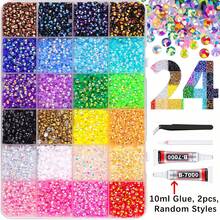 28/40/32/24/15 Colors Resin Rhinestones, Colorful Resin Flat-Back Rhinestone Set With DIY Accessories, Suitable For DIY Diamond Painting, Water Cup Rhinestone Decoration And Other Handmade Crafting Scenarios - DIY Rhinestones - View 9