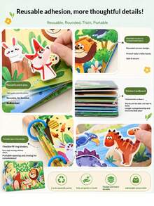 Children's Educational Fun Games, Children's Educational Fun Games, Travel Friendly, Suitable For 3-6 Years Old Boys And Girls Christmas Gifts, Halloween Gifts, Holiday Gifts, Quiet Book, Tear-Off Book, Sticker Book, Children's Educational Toys, DIY Handmade - Multicolor - View 4