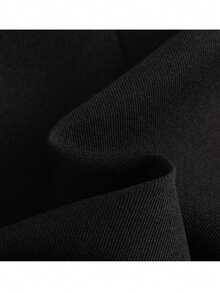 Women's Casual Black A-Line Skirt Pants, Button Detail Design, Short Polyester Non-Stretch Skirt, Suitable For Daily Wear - Black - View 11