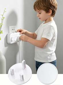 10pcs British White Plastic Socket Covers - Home Appliance Child Safety Device, Baby Infant Electrical Outlet Plug Protectors - Multicolor - View 5