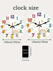 1pc Rainbow Sun Cloud Wall Clock, Wall Decor Pattern, Suitable For Bedroom, Living Room, Office, Kitchen Decoration, 10/12 Inch (AA Battery Not Included), Christmas Decoration - 1PC - 查看 6