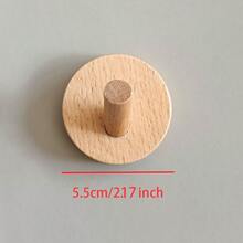 4pcs Heavy-Duty Solid Wood Hooks - Versatile Wall & Door Mount For Coats, Towels, And More - Stylish Entryway Organizer - A - View 8