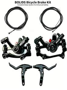 Kit Rem Cakram Mekanik Sepeda Universal, Set Kaliper Rem Cakram BOLIDS Depan Belakang dengan Tuas Rem Kiri dan Kanan, Selongsong Kabel Rem & Kunci Allen, Suku Cadang Pengganti Rem Cakram Lengkap untuk MTB, Sepeda Gunung, Sepeda Kota, Sepeda Lipat - MultiWarna - View 3
