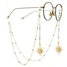 1 pieza Cadena colgante para gafas con colgante de cielo estrellado de strass - Antideslizante, diseño elegante, adecuado tanto para hombres como para mujeres - estilo regular - Ver 1