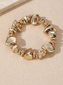NAIZHU 1/3pcs European & American Vintage Luxury Metal Exaggerated Resin Beaded Bracelet For Women, Daily & Party Accessory - Multicolor - View 6