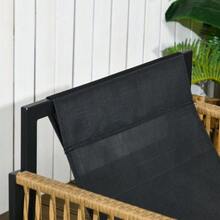 Outsunny 4-Piece Rattan Garden Set With Cushions, Including A Garden Lounge Set, A Glass Coffee Table, Two Armchairs And A Two-Seater Sofa. - 深灰色 - 查看 7